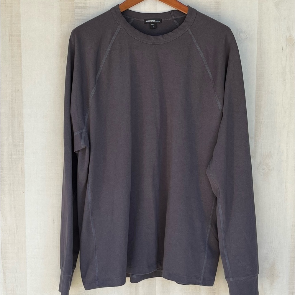 James Perse Classic long sleeve grey shirt size 4 (XL)